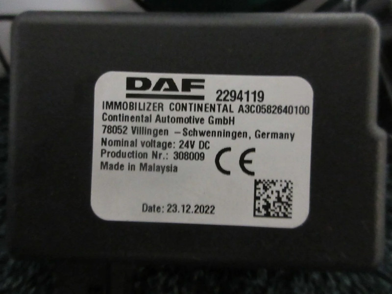 DAF 2294119 IMMOBILIZER DAF XG 480 EURO 6 - Электрическая система для Грузовиков: фото 3 DAF 2294119 IMMOBILIZER DAF XG 480 EURO 6 - Электрическая система для Грузовиков: фото 3