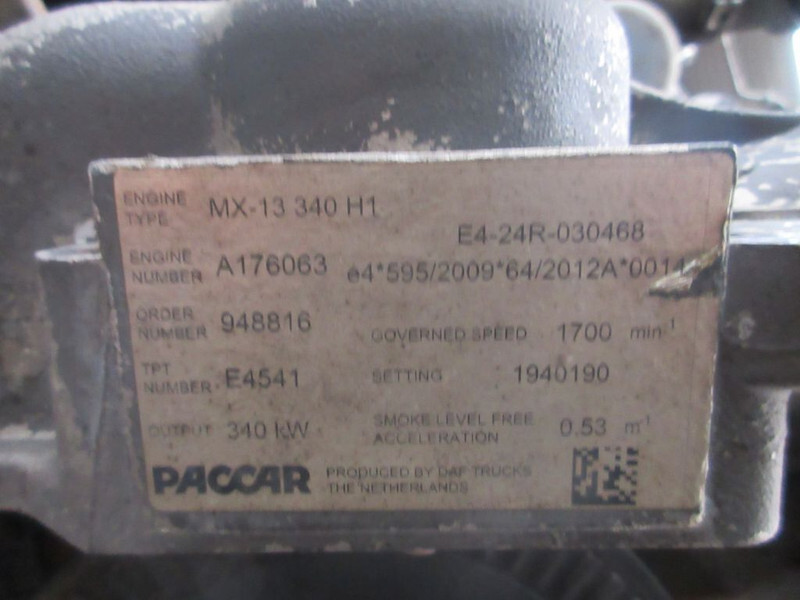 Двигатель для Грузовиков DAF XF106 MX-13 340 H1 MOTOR EURO 6: фото 7 Двигатель для Грузовиков DAF XF106 MX-13 340 H1 MOTOR EURO 6: фото 7