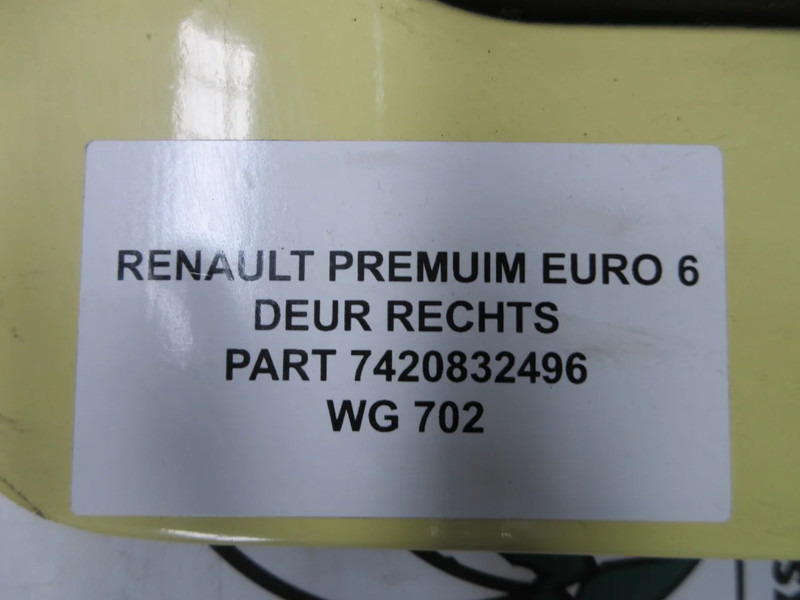 Renault 7420832496 DEUR RENAULT PREMUIM 460 EURO 6 RECHTS - Дверь и запчасти для Грузовиков: фото 5 Renault 7420832496 DEUR RENAULT PREMUIM 460 EURO 6 RECHTS - Дверь и запчасти для Грузовиков: фото 5