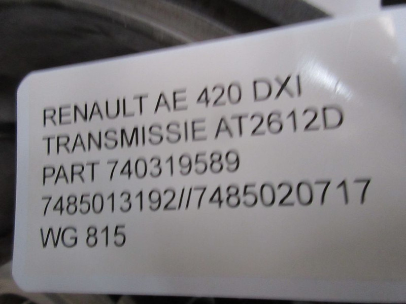 Renault AE MAGNUM 740319589 TRANSMISSIE AT 2612D EURO 5 - Коробка передач для Грузовиков: фото 5 Renault AE MAGNUM 740319589 TRANSMISSIE AT 2612D EURO 5 - Коробка передач для Грузовиков: фото 5