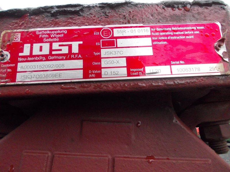 Jost G50-X D152 JSK37C03809EE G50-X D152 JSK37C03809EE MERCEDES BENZ 1851 EURO 6 - Седло для Грузовиков: фото 5 Jost G50-X D152 JSK37C03809EE G50-X D152 JSK37C03809EE MERCEDES BENZ 1851 EURO 6 - Седло для Грузовиков: фото 5