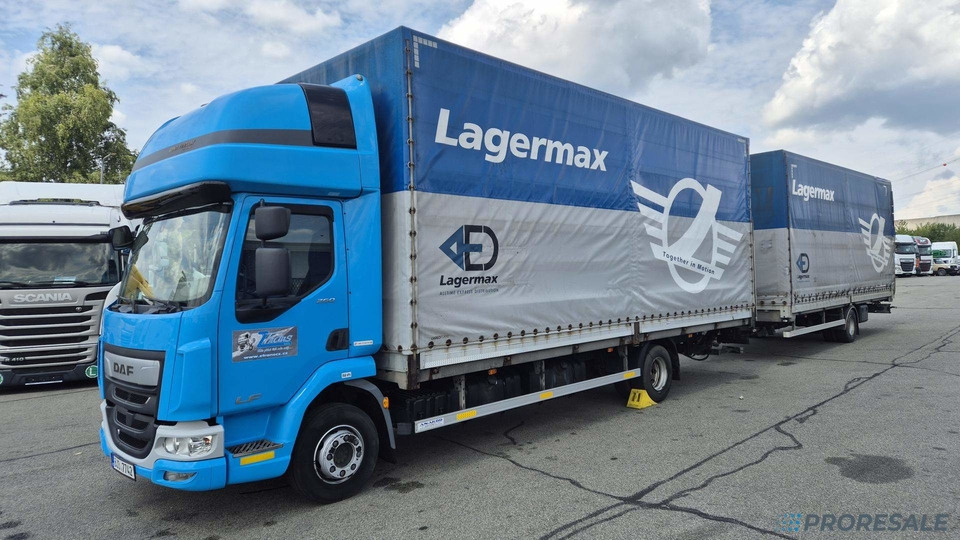 DAF LF 260 FA EURO 6 valník s plachtou + hydraulické čelo - prodejné jen s přívěsem GTS P0471Z - cena je za celou soupravu - Тентованный грузовик: фото 2 DAF LF 260 FA EURO 6 valník s plachtou + hydraulické čelo - prodejné jen s přívěsem GTS P0471Z - cena je za celou soupravu - Тентованный грузовик: фото 2