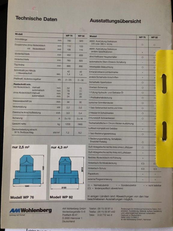 High-speed cutter Wohlenberg WP 76 SPM - Бумагорезательная машина: фото 3 High-speed cutter Wohlenberg WP 76 SPM - Бумагорезательная машина: фото 3