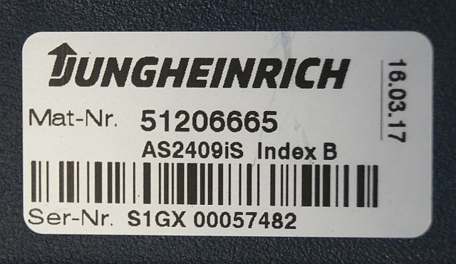 Jungheinrich 51206665 | Rij/hef regeling Drive/lift controller AS2409 i S Index - Блок управления для Погрузочно-разгрузочной техники: фото 2 Jungheinrich 51206665 | Rij/hef regeling Drive/lift controller AS2409 i S Index - Блок управления для Погрузочно-разгрузочной техники: фото 2
