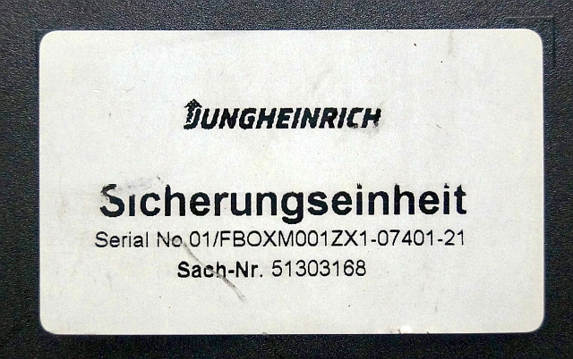 Jungheinrich 51303168 | Zekeringkast Fusebox sn. 01/FBOXM001ZX1-07404-21 - Предохранитель для Погрузочно-разгрузочной техники: фото 3 Jungheinrich 51303168 | Zekeringkast Fusebox sn. 01/FBOXM001ZX1-07404-21 - Предохранитель для Погрузочно-разгрузочной техники: фото 3