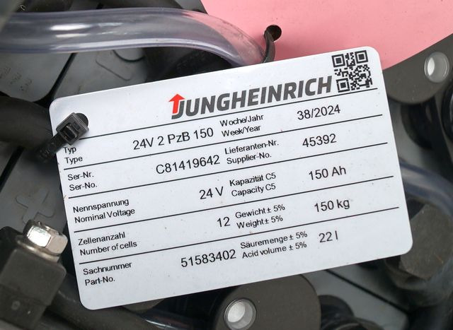 Jungheinrich unknown | Battery 24 2PZB150 year 2024 weight 150 kg sn. C81419642 - Аккумулятор для Погрузочно-разгрузочной техники: фото 4 Jungheinrich unknown | Battery 24 2PZB150 year 2024 weight 150 kg sn. C81419642 - Аккумулятор для Погрузочно-разгрузочной техники: фото 4