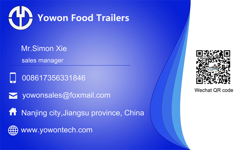 Новый Торговый прицеп для транспортировки пищевых продуктов YOWON small fiberglass food vending trailer hot dog cart for Europe: фото 10