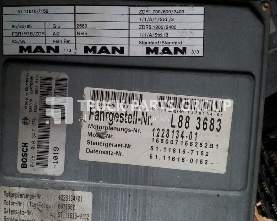 MAN ECU EDC, engine control unit 4 series , L2000, 51116167173, 5111 control unit - Блок управления для Грузовиков: фото 3 MAN ECU EDC, engine control unit 4 series , L2000, 51116167173, 5111 control unit - Блок управления для Грузовиков: фото 3