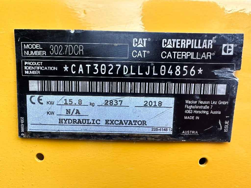 Мини-экскаватор CAT 302.7 D CR: фото 24