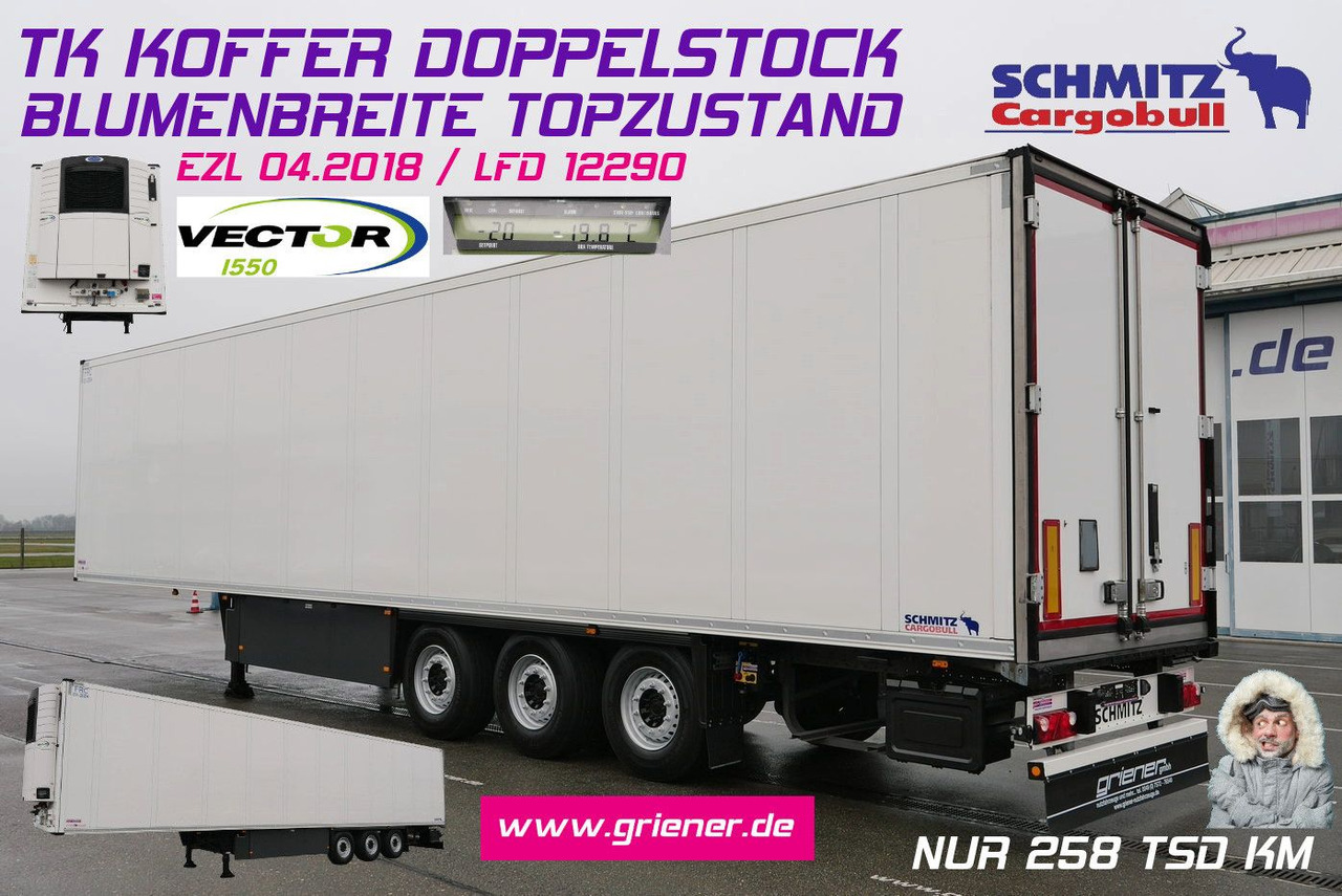 Schmitz Cargobull SKO 24/CARRIER 1550/DOPPELSTOCK/BLUMEN 258tsd km - Полуприцеп-рефрижератор: фото 1 Schmitz Cargobull SKO 24/CARRIER 1550/DOPPELSTOCK/BLUMEN 258tsd km - Полуприцеп-рефрижератор: фото 1