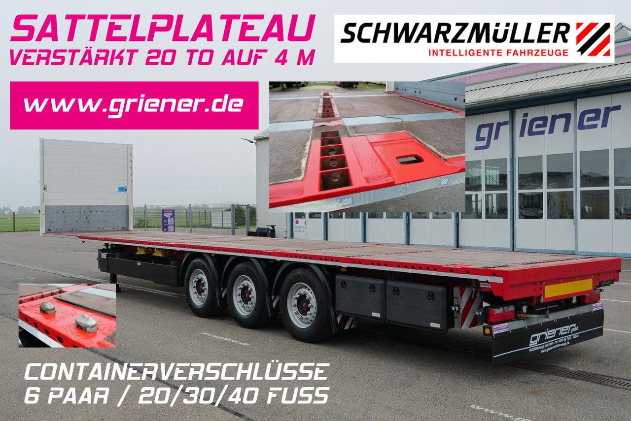 Schwarzmüller RH 80 / CONTAINER 1 x 40/2x20/1x 30 RUNGENTASCH - Полуприцеп бортовой/ Платформа: фото 1 Schwarzmüller RH 80 / CONTAINER 1 x 40/2x20/1x 30 RUNGENTASCH - Полуприцеп бортовой/ Платформа: фото 1