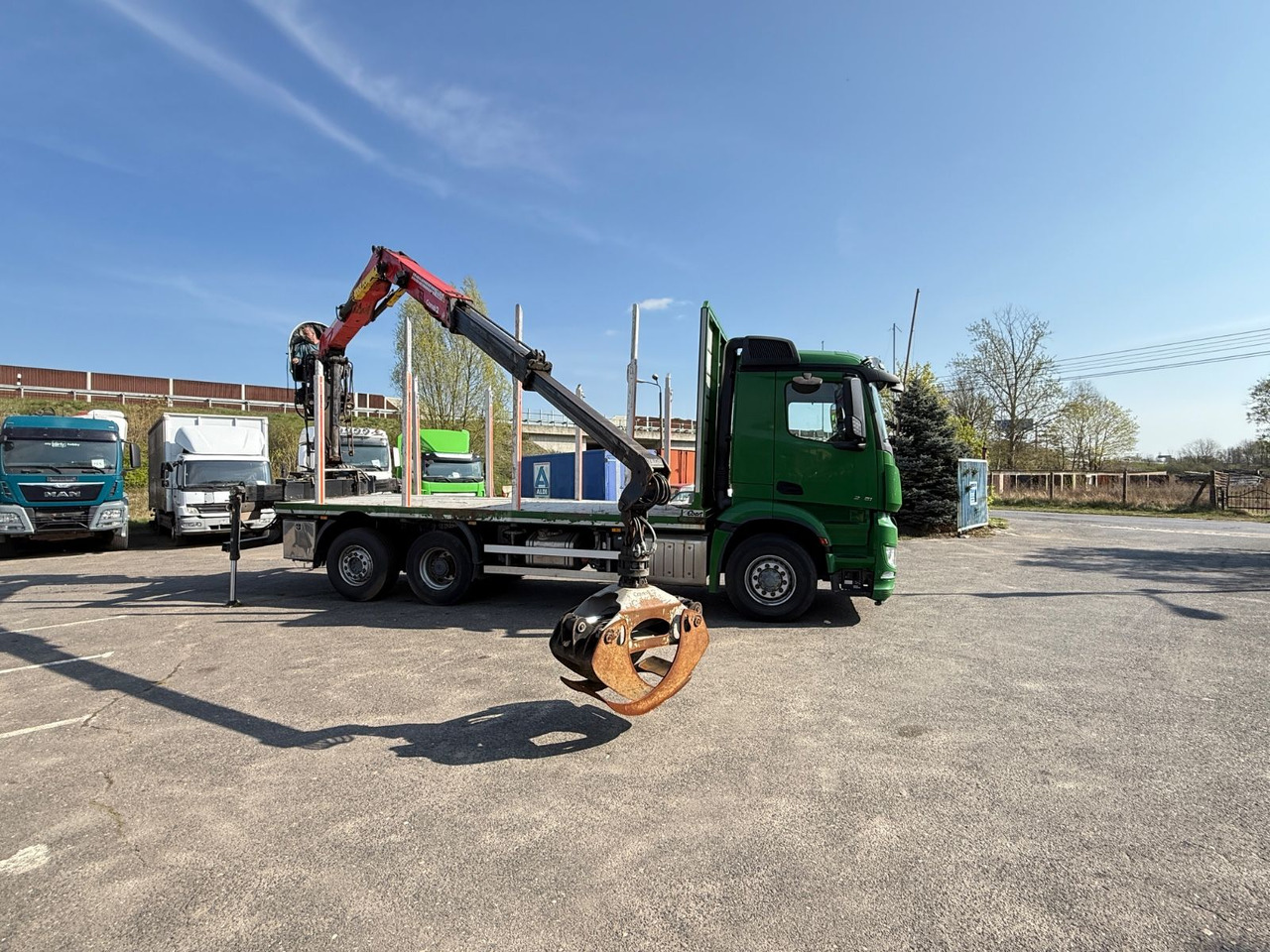 Лесовоз, Автоманипулятор Mercedes-Benz Actros 2571 Holztransporter mit Kran: фото 11