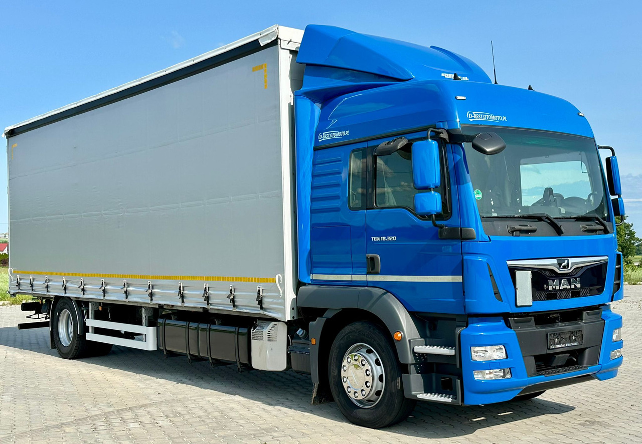 MAN TGM 18.320 / FIRANKA / 20 EUROPALET / 8.3 M DŁUGOŚCI / AUTOMAT / SYPIALKA / 2018 ROK / 9 809 KG ŁADOWNOŚCI - Тентованный грузовик: фото 1 MAN TGM 18.320 / FIRANKA / 20 EUROPALET / 8.3 M DŁUGOŚCI / AUTOMAT / SYPIALKA / 2018 ROK / 9 809 KG ŁADOWNOŚCI - Тентованный грузовик: фото 1