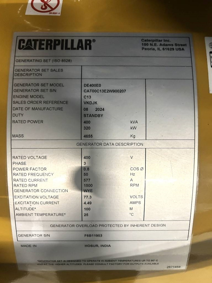 Новый Электрогенератор CAT DE400E0 - C13 - 400 kVA Generator - DPX-18023: фото 6 Новый Электрогенератор CAT DE400E0 - C13 - 400 kVA Generator - DPX-18023: фото 6