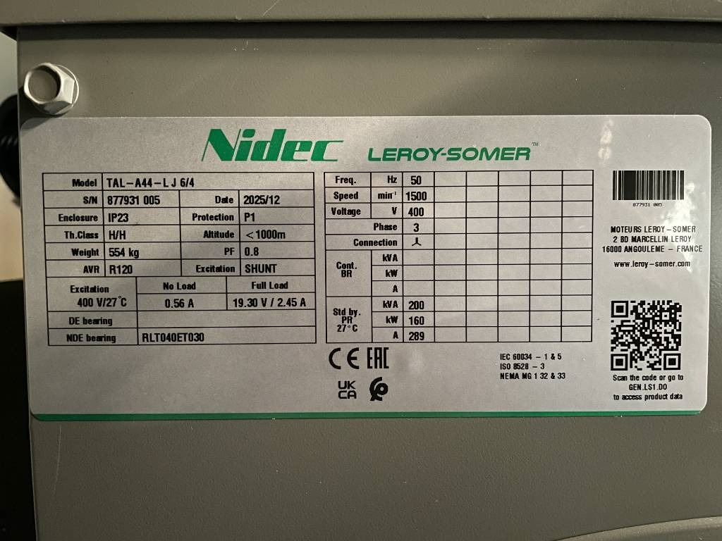 Новый Электрогенератор Cummins 6CTA8.3-G1 - 200 kVA Generator - DPX-19839: фото 19 Новый Электрогенератор Cummins 6CTA8.3-G1 - 200 kVA Generator - DPX-19839: фото 19