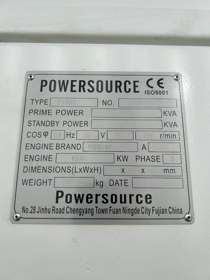 Perkins 4012-46TAG3A - 1.880 kVA Generator - DPX-19824-O - Электрогенератор: фото 4 Perkins 4012-46TAG3A - 1.880 kVA Generator - DPX-19824-O - Электрогенератор: фото 4