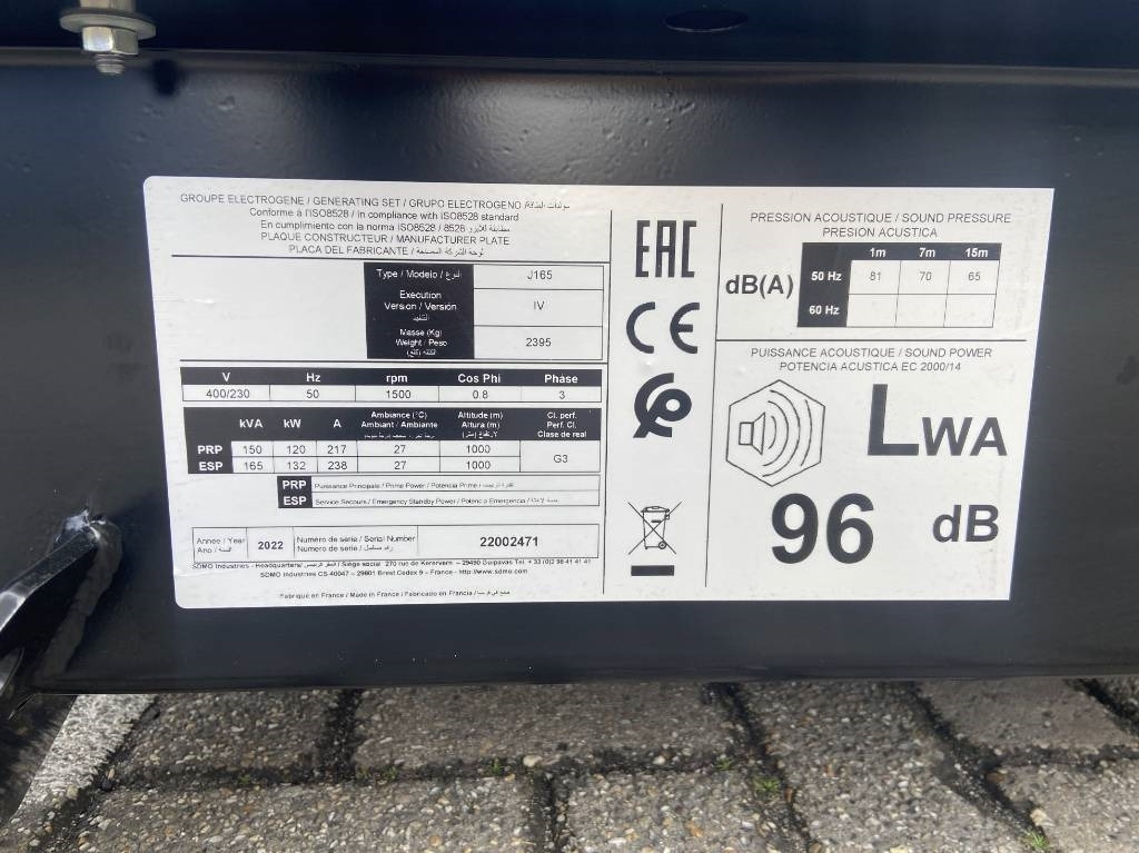 Sdmo J165 - 165 kVA Generator - DPX-17108 - Электрогенератор: фото 4 Sdmo J165 - 165 kVA Generator - DPX-17108 - Электрогенератор: фото 4