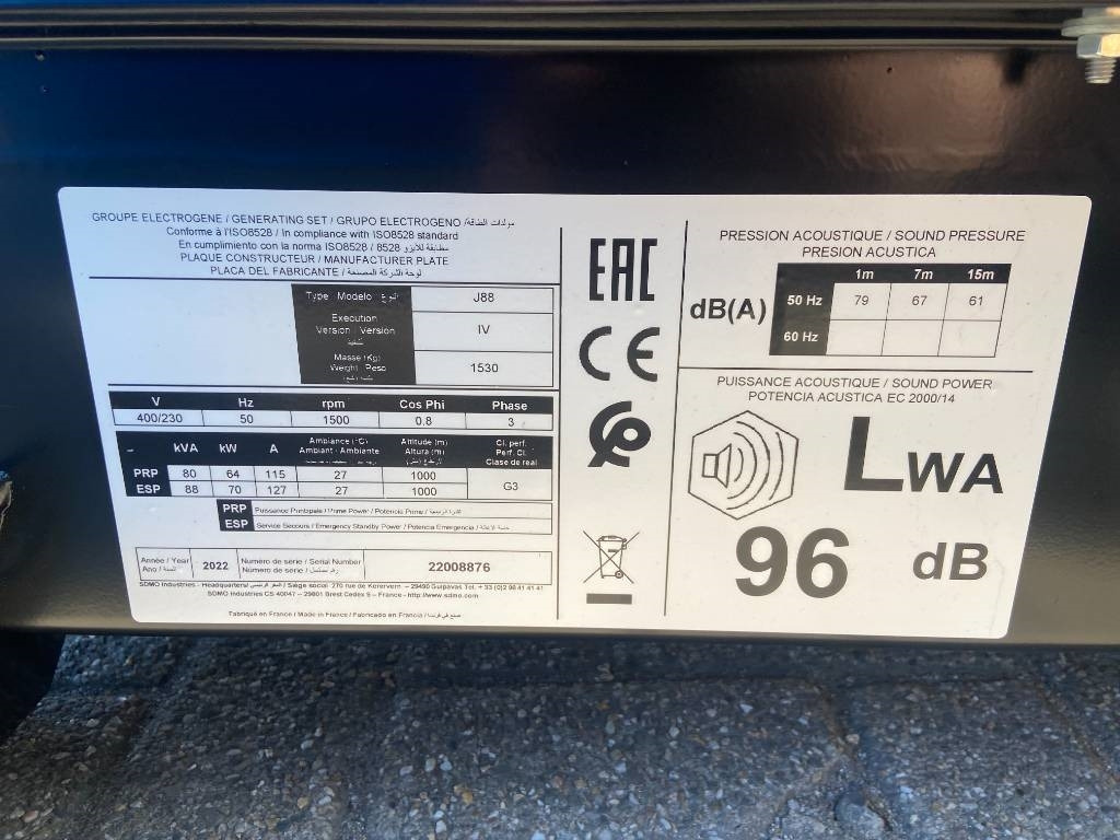 Sdmo J88 - 88 kVA Generator - DPX-17105 - Электрогенератор: фото 4 Sdmo J88 - 88 kVA Generator - DPX-17105 - Электрогенератор: фото 4