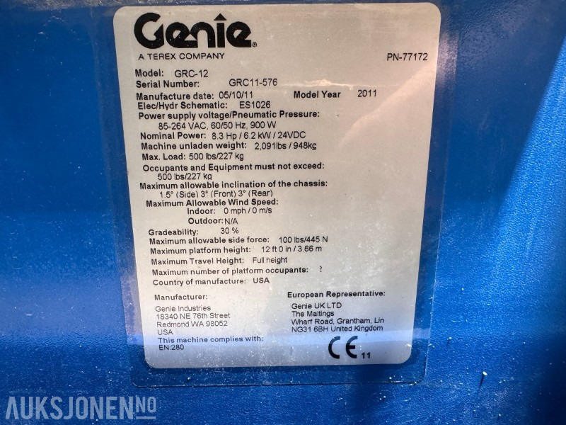 Подъёмник 2011 Genie GRC-12 - 5,5m mastelift: фото 6