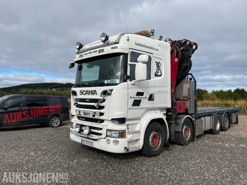 2016 Scania R-serie 8x2 HMF 85TM kranbil, Komplett karmsett, Kran sertifisert Aug 2025, Eu godkjent til 05.10.2026, klar til nye oppdrag ! - Автоманипулятор: фото 1 2016 Scania R-serie 8x2 HMF 85TM kranbil, Komplett karmsett, Kran sertifisert Aug 2025, Eu godkjent til 05.10.2026, klar til nye oppdrag ! - Автоманипулятор: фото 1