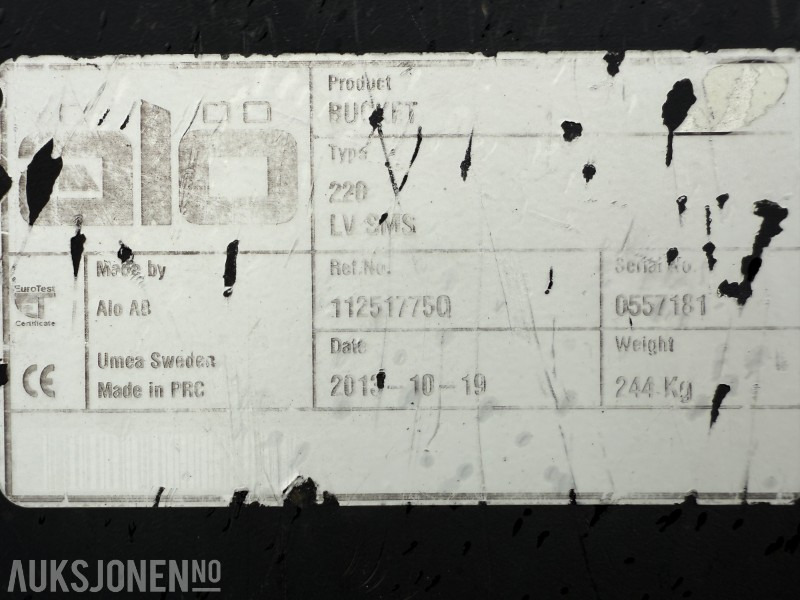 2013 Ålø 220 LV - SMS - Skuffe - Snøskuff - MVA FRI!! - Сельскохозяйственная техника: фото 3 2013 Ålø 220 LV - SMS - Skuffe - Snøskuff - MVA FRI!! - Сельскохозяйственная техника: фото 3