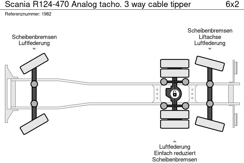 Тросовый мультилифт Scania R124-470 Analog tacho. 3 way cable tipper: фото 16 Тросовый мультилифт Scania R124-470 Analog tacho. 3 way cable tipper: фото 16