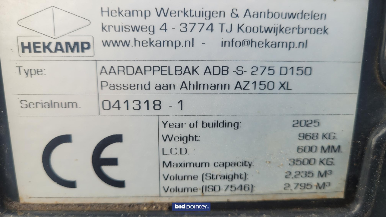 Hekamp aardappel opschepbak - Ковш для погрузчика: фото 5 Hekamp aardappel opschepbak - Ковш для погрузчика: фото 5