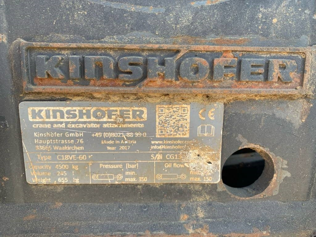 Kinshofer C18VE-60 - Грейфер для Строительной техники: фото 4 Kinshofer C18VE-60 - Грейфер для Строительной техники: фото 4