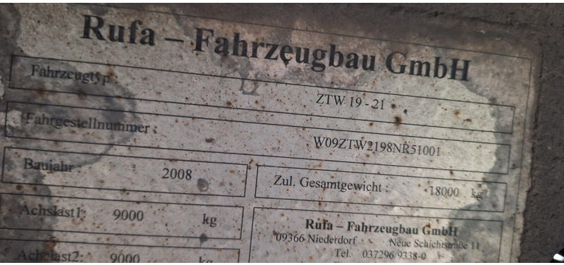 RUFA ZTW19-21 - Тентованный прицеп: фото 4 RUFA ZTW19-21 - Тентованный прицеп: фото 4