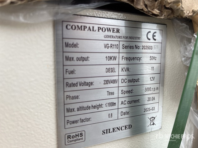 2025 Compal VG-R110 Mobile (Unused) Generator Set - Электрогенератор: фото 1 2025 Compal VG-R110 Mobile (Unused) Generator Set - Электрогенератор: фото 1