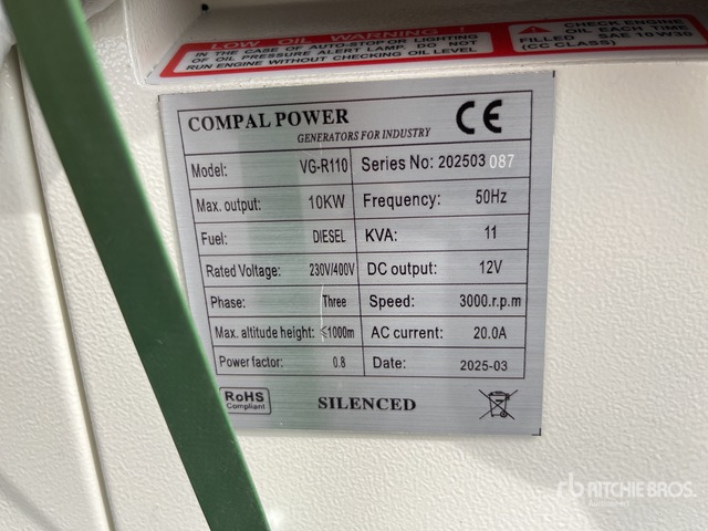 2025 Compal VG-R110 Mobile (Unused) Generator Set - Электрогенератор: фото 1 2025 Compal VG-R110 Mobile (Unused) Generator Set - Электрогенератор: фото 1