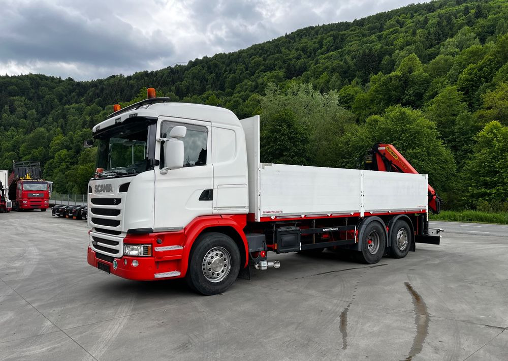 Scania G450 // 6x2// Skrzynia 6.40x2.49 // HDS Palfinger // Oś skrętna podnoszona // - Автоманипулятор, Грузовик бортовой/ Платформа: фото 2 Scania G450 // 6x2// Skrzynia 6.40x2.49 // HDS Palfinger // Oś skrętna podnoszona // - Автоманипулятор, Грузовик бортовой/ Платформа: фото 2