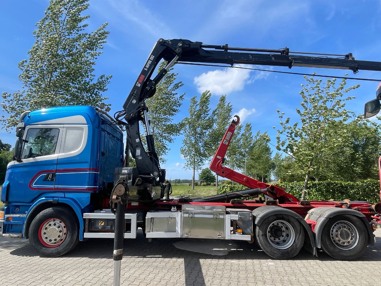 Грузовик-контейнеровоз/ Сменный кузов, Автоманипулятор Scania R480 with hiab hookloader and hiab 262 EP5 with remote crane 2019: фото 6
