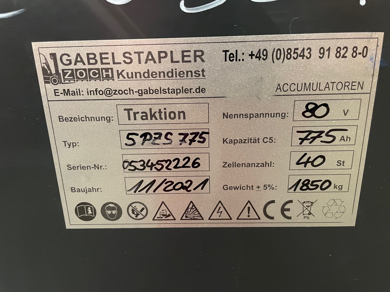 80 Volt I 5 PZS 775 - Аккумулятор для Вилочных погрузчиков: фото 2 80 Volt I 5 PZS 775 - Аккумулятор для Вилочных погрузчиков: фото 2