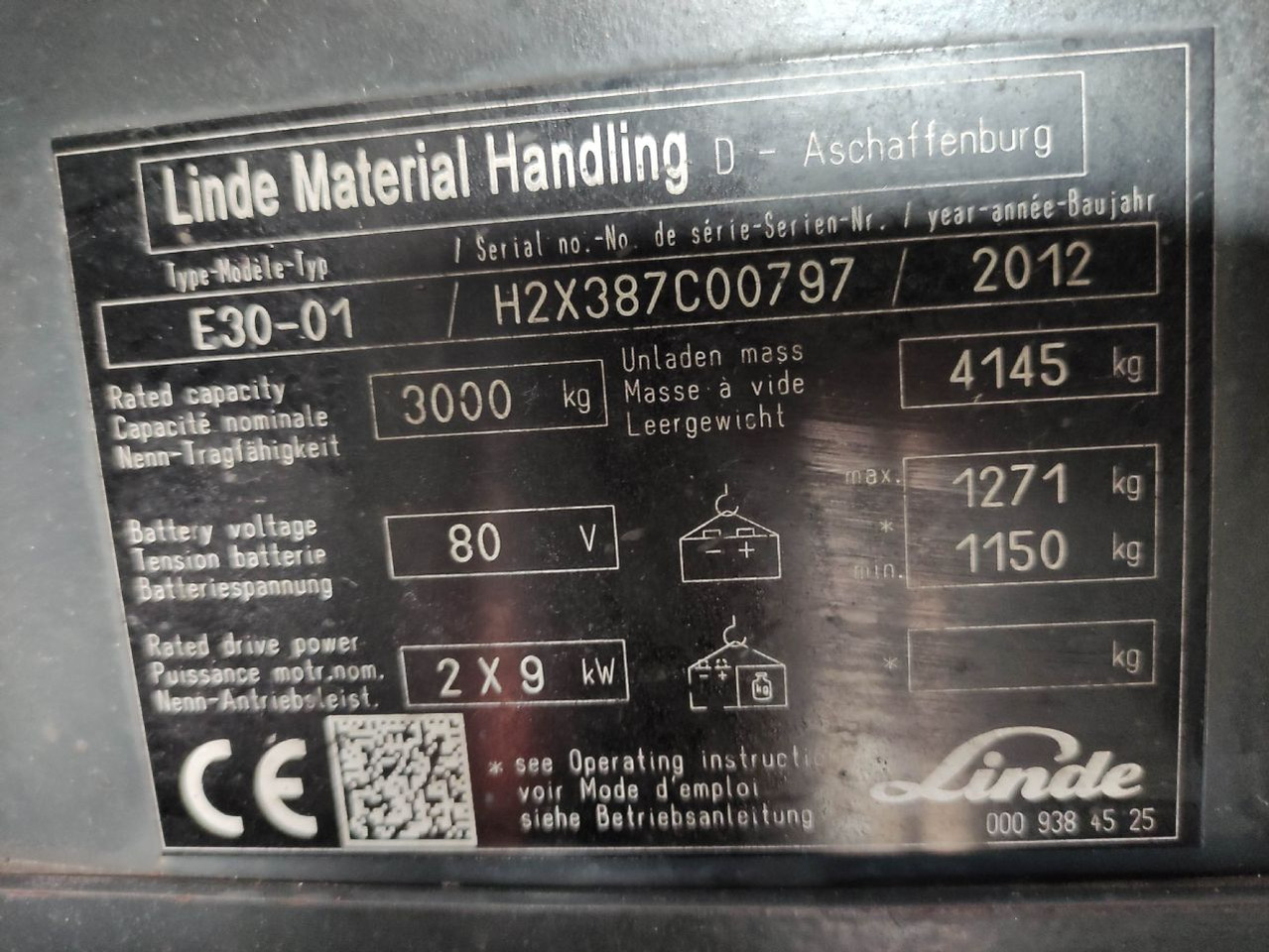 Электропогрузчик Linde E30-01-387: фото 6