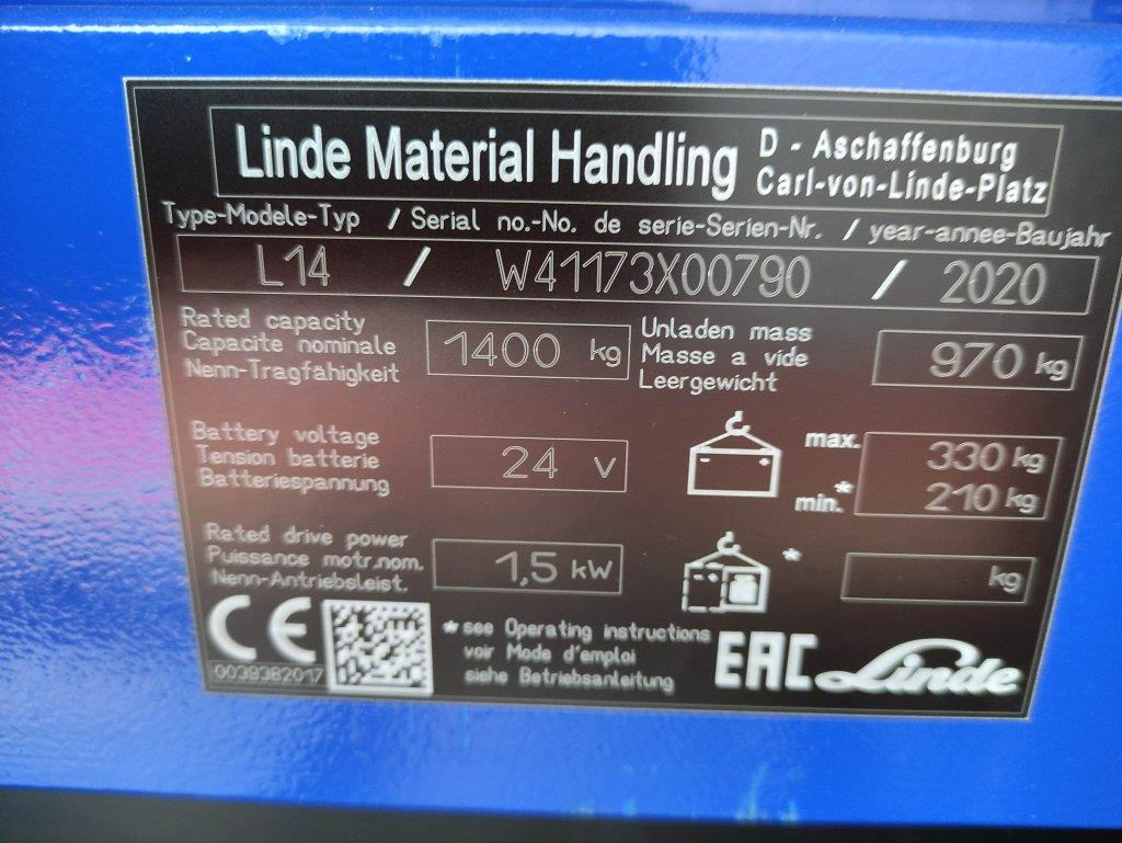 Linde L14i-1173 - Штабелер: фото 5 Linde L14i-1173 - Штабелер: фото 5