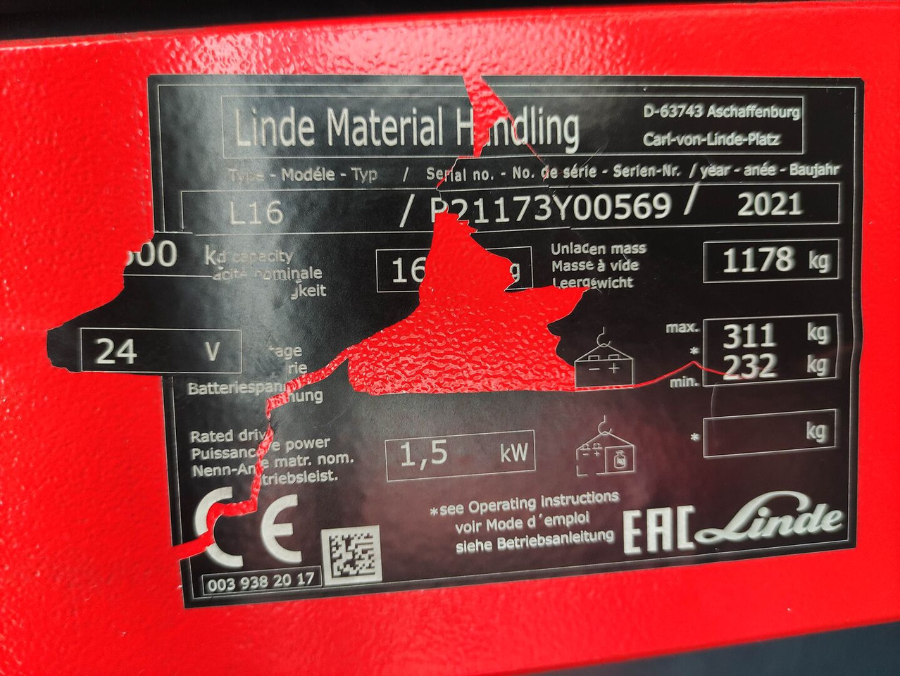 Linde L16i-1173 - Штабелер: фото 5 Linde L16i-1173 - Штабелер: фото 5