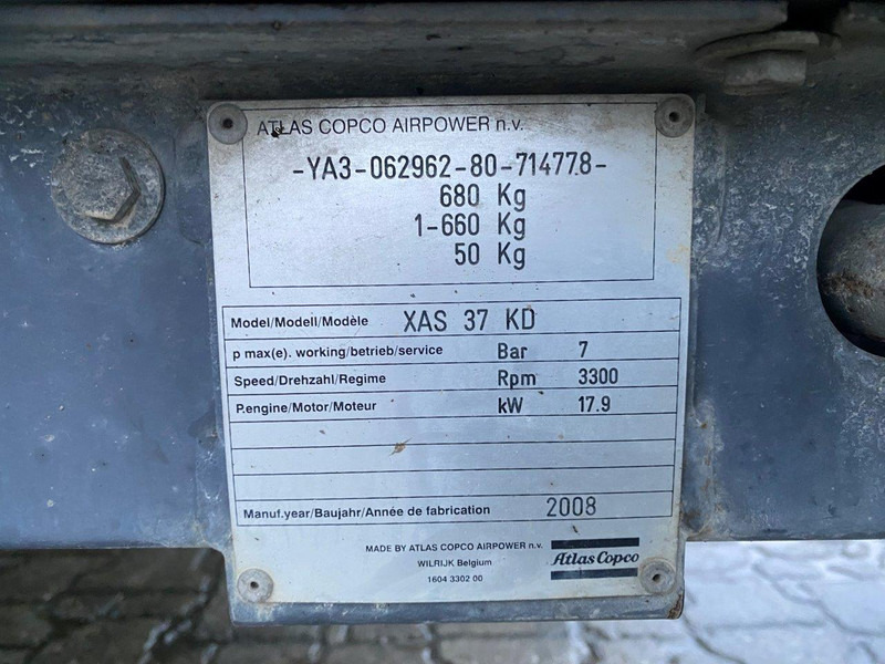 Atlas-Copco XAS 37 kd NVT - Воздушный компрессор: фото 5 Atlas-Copco XAS 37 kd NVT - Воздушный компрессор: фото 5