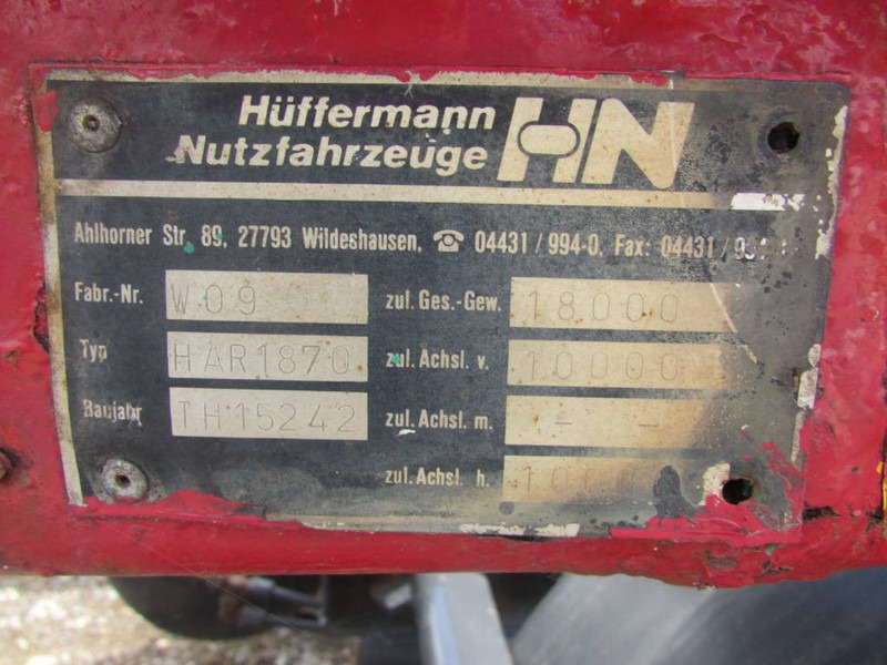 Huffermann HAR 18.70 Containeranhänger 3.900 EUR - Прицеп-контейнеровоз/ Сменный кузов: фото 4 Huffermann HAR 18.70 Containeranhänger 3.900 EUR - Прицеп-контейнеровоз/ Сменный кузов: фото 4