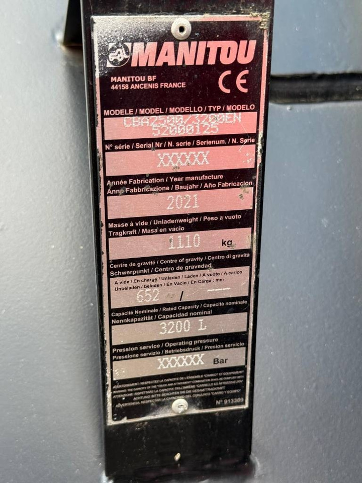 Manitou CBA 2500/3200 EN 3,2m3 52000125 2021 - Ковш для Строительной техники: фото 5 Manitou CBA 2500/3200 EN 3,2m3 52000125 2021 - Ковш для Строительной техники: фото 5