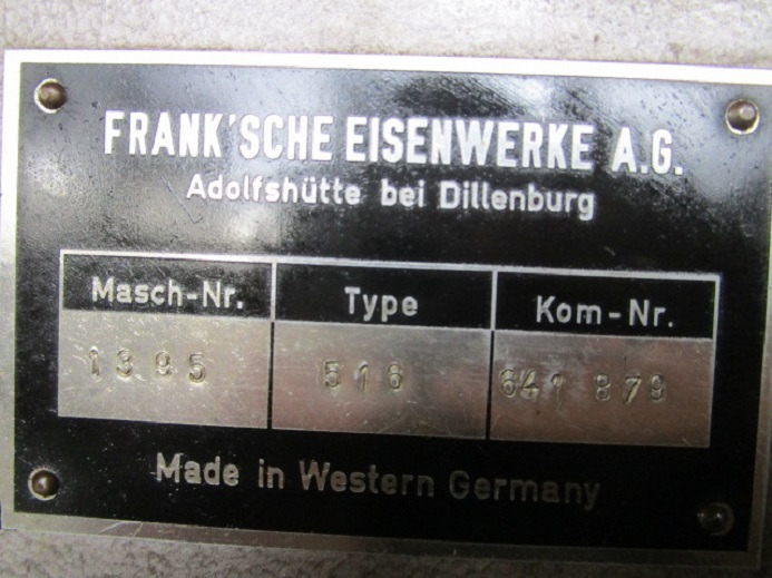 FRANK‘SCHE 516 - Печатное оборудование: фото 4 FRANK‘SCHE 516 - Печатное оборудование: фото 4