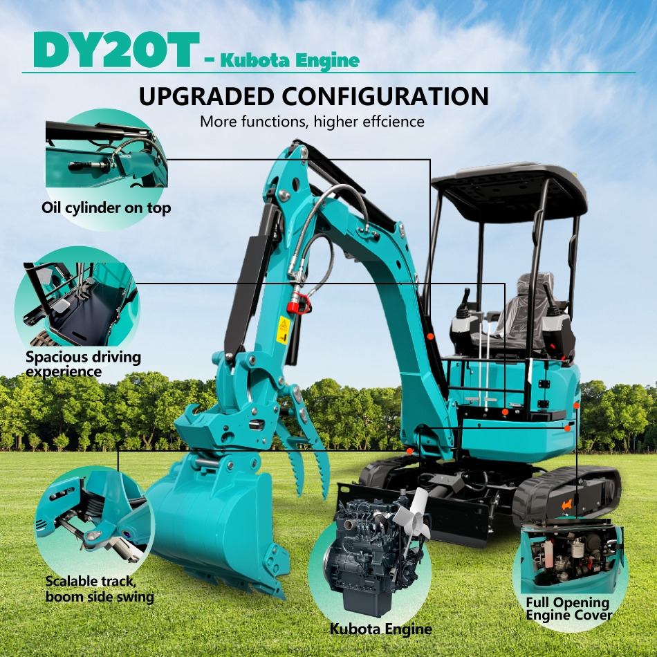 LEZUM DY20T Mini Excavator Euro 5/Epa Engine Kubota Mini Excavator For Sale - Мини-экскаватор: фото 3 LEZUM DY20T Mini Excavator Euro 5/Epa Engine Kubota Mini Excavator For Sale - Мини-экскаватор: фото 3