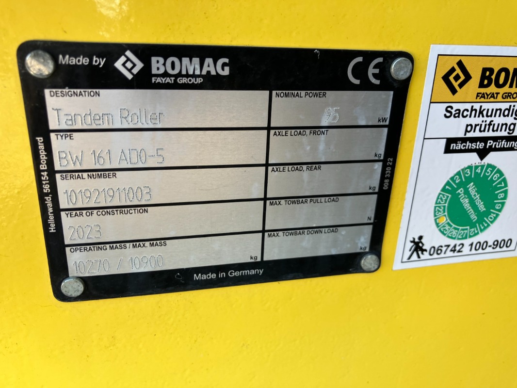 BOMAG DE BW 161 ADO-5 STage V/Tier 4f - Дорожный каток: фото 2 BOMAG DE BW 161 ADO-5 STage V/Tier 4f - Дорожный каток: фото 2