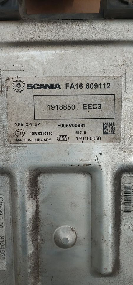 SCANIA EURO 6 STEROWNIK KOMPUTER EEC3 ADBLUE 16609112 - Блок управления для Грузовиков: фото 1 SCANIA EURO 6 STEROWNIK KOMPUTER EEC3 ADBLUE 16609112 - Блок управления для Грузовиков: фото 1