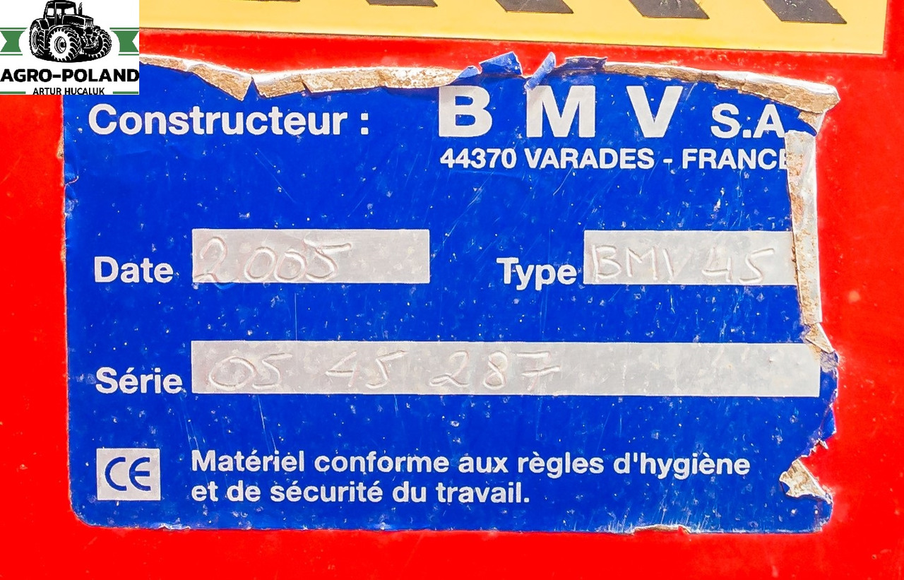 BMV 45 - 450 CM - 2005 ROK - Оборудование для кормоуборочного комбайна: фото 5 BMV 45 - 450 CM - 2005 ROK - Оборудование для кормоуборочного комбайна: фото 5