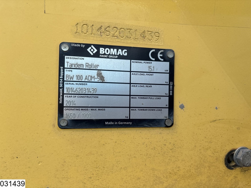 Bomag BW 100ADM-5 1284h, 15.1KW - Каток: фото 5 Bomag BW 100ADM-5 1284h, 15.1KW - Каток: фото 5