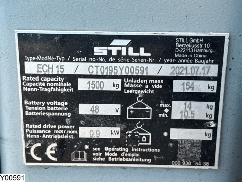 Still ECH 15 1500 kg, 0.19 m, Electric, 278 hours - Тележка: фото 5 Still ECH 15 1500 kg, 0.19 m, Electric, 278 hours - Тележка: фото 5