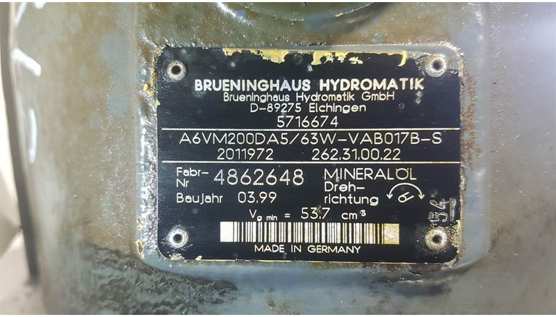 Brueninghaus Hydromatik A6VM200DA5/63W - Drive motor/Fahrmotor/Rijmotor - Гидравлика: фото 4 Brueninghaus Hydromatik A6VM200DA5/63W - Drive motor/Fahrmotor/Rijmotor - Гидравлика: фото 4