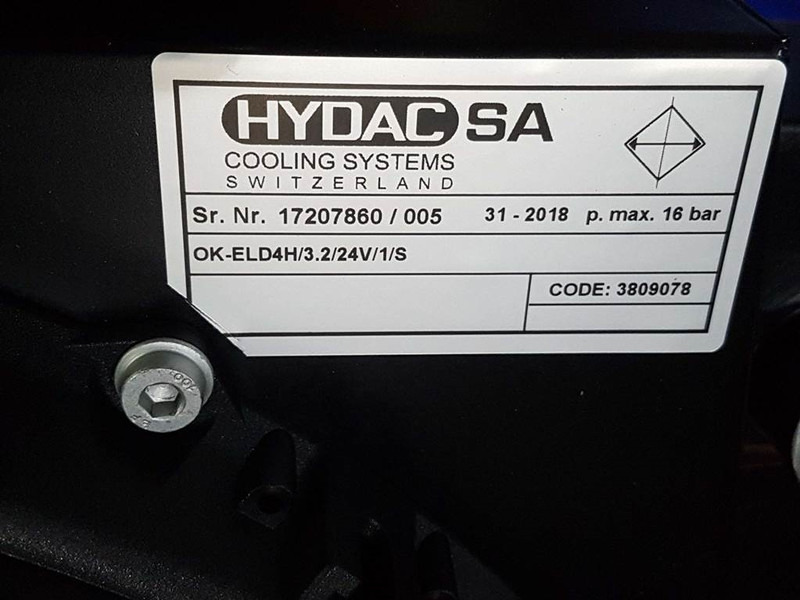 Hydac OK-ELD4H/3.2/24V/1/S-3809078-Oil cooler/Ölkü - Гидравлика для Строительной техники: фото 5 Hydac OK-ELD4H/3.2/24V/1/S-3809078-Oil cooler/Ölkü - Гидравлика для Строительной техники: фото 5