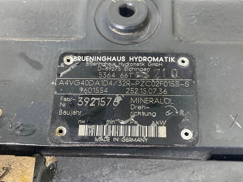Гидравлика для Строительной техники Komatsu WA80-Rexroth A4VG40DA1D4/32R-Drive pump/Fahrpumpe: фото 9